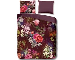 Premium Biologisch Katoen/Satijn Tweepersoons Dekbedovertrek Brandy Bordeaux | 200x200/220 | Luxe En Comfortabel | Hoogwaardige Kwaliteit