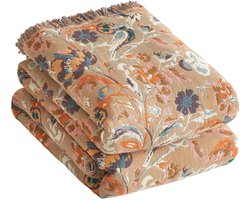 Premium Boho Bedsprei van 100% Katoen met Franje in Groen