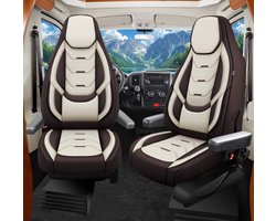 Premium Camper stoelhoezen voor Karmann Davis Lifestyle H10 in Bruin/Beige (2 losse stoelen)