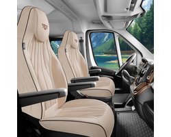 Premium Camper stoelhoezen voor Karmann Davis Lifestyle LT3 in Beige (2 losse stoelen)