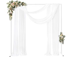 Premium decoratief tafelframe, metaal, vierkante metalen tafelboog, tuinhuisje, metaal, desktopdecoratie, spijker, bruiloft, voor tuin, binnen en buiten, feestdecoratie, 2 x 2 m