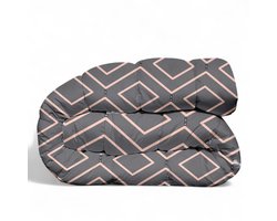 Premium Dekbed bedrukt - Zonder hoes ( 2 in 1 ) - Tweezijdig - 1 persoon -140 x 200 cm - Renaux Light / Renaux Dark