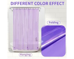 Premium Douchgordijnvoering voor Badkamer - Transparant Lavendel PEVA met 3 Magneten en Metalen Doorvoertules