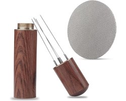 Premium Espresso Accessoires Espresso Naald Koffie Distributeur Tool Espresso Naald Distributeur Roeren Koffiezetapparaat + 58 mm Puck Scherm Cadeaus voor Barista's