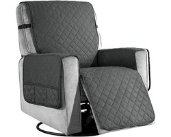 Premium fauteuilbeschermer met zakken 1-zits - stoelbeschermer voor televisiestoel - wasbare stoelovertrek - stoelbescherming huisdieren - voor thuis met kinderen en huisdieren