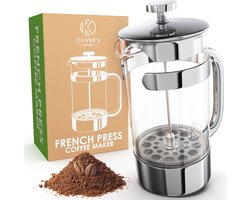 Premium Franse Pers Koffiezetapparaat - 1 Liter Glazen Cafetiere met RVS