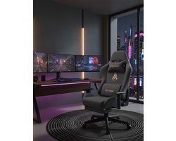 Premium Gaming Stoel – Ergonomische Verstelbare Bureaustoel met Massagefunctie, Kantelbare Rugleuning & Verstelbare Armleuningen – Imitatiebont, Grijs,Medahomestore