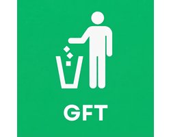 Premium GFT-afval Sticker – 98 x 98 mm – Voor Kliko, Container & Afvalbak – UV- en Weerbestendig – Mat