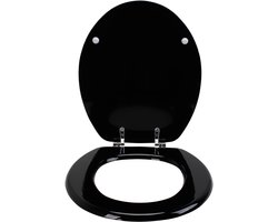 Premium Glans Toiletbril - Zwart - Universeel - 37.8 x 45.2 x 5.5 cm