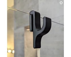 Premium Handdoekhaak voor Douchewand - Zwart - Strak design - Zonder Boren - Universele Handdoekhouder voor Glazen Douchedeur - Ophanghaak voor Handdoeken, Ruitenwissers & Douche-accessoires - Krasvrij Design - Badkamerhaken Set