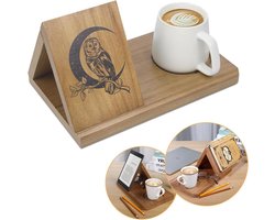 Premium Houten Leesplank Driehoek Boekhouder - Eenvoudige Boekenkast voor Slaapkamer Nachtkastje Bureau - Decoratie voor Koffie en Boekenliefhebbers