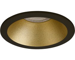 Premium Inbouwspot Felipe Goud, Zwart Verdiepte ronde spot Extra Warm Wit (2700K) Met Philips LED
