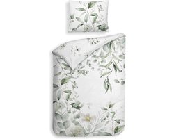 Premium katoen dekbedovertrek Fleur - 140x200/220 (eenpersoons) - unieke weeftechniek - zacht en ademend - hoge draaddichtheid - 2 dessins in 1 - prachtige uitstraling