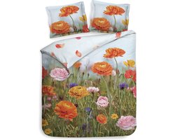Premium katoensatijn dekbedovertrek Kensi - 200x200/220 (tweepersoons) - 2 dessins in 1 - zeer zacht- subtiele glans - hoge draaddichtheid