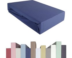 Premium kwaliteit Jersey Katoen Hoeslaken voor boxspringbed - tot 40 cm hoge matrassen - zware 190 g/m² - 90 x 200, 90 x 210, 100 x 200, 100 x 220 cm - Bosbessen Kleur matrasovertrek