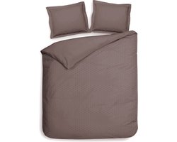Premium luxe katoen/satijn dekbedovertrek Dots roze | tweepersoons (200x200/220) | zacht en hoogwaardig | subtiel glazend | oxford-rand | inclusief 2 kussenslopen