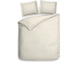 Premium luxe katoen/satijn dekbedovertrek Hotel Linnen creme | lits-jumeaux (240x200/220) | zacht en hoogwaardig | subtiel glazend | oxford-rand | inclusief 2 kussenslopen