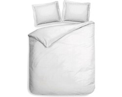 Premium Luxe Katoen/Satijn Lits-jumeaux Dekbedovertrek Hotel Linnen Wit | 240x200/220 | Zacht En Hoogwaardig | Subtiel Glazend | Oxford-Rand | Inclusief 2 Kussenslopen