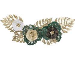 Premium Metalen Wanddecoratie Bloem - Luxe 3D Muur Sculptuur 20,3 x 8,3 x 4,6 cm - Decoratief IJzeren Wandornament voor Woonkamer, Slaapkamer, Hotel - Art Deco Stijl - Modern Interieur Accessoire.