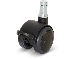 Premium meubelwiel, met kap, 40mm, PU geremd met stift 11x20mm