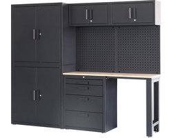 Premium Modulair Werkplaatssysteem, 8-delig (MAT ZWART)