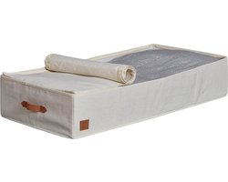 Premium opbergdoos voor beddengoed - linnen-katoenmix - versterkt met karton - beige - 90 x 45 x 18 cm