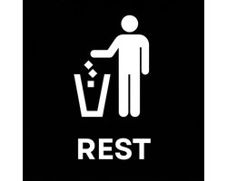 Premium Restafval Sticker – 98 x 98 mm – Voor Kliko, Container & Afvalbak – UV- en Weerbestendig – Mat
