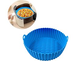 Premium Ronde Siliconen Bakplaat voor AirFryers Blauw (20cm) – AirFryer Accesoires – AirFryer Bakjes Siliconen – AirFryer Siliconen Bakje – AirFryer Bakpapier Siliconen – AirFryer Bakpapier XXL – AirFryer Bakje – AirFryer Bakvorm