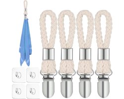 Premium - Set van 4 metalen clips voor hangende theedoeken in keuken en badkamer
