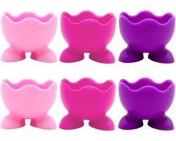 Premium Siliconen Eierdopjes Set voor Gekookte Eieren - Kleurrijke Stand Houder Kip Ei Cups - Ontbijt Accessoires in 3 Kleuren