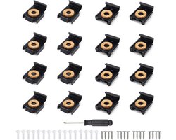 Premium Spiegelhouders Set - 16 stuks - Veerbelast - Vierkant - Inclusief schroeven, expansiebuis en schroevendraaier - Glas en spiegel bevestigen