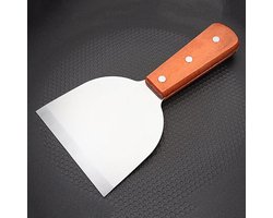Premium Teppanyaki Spatel - BBQ - Pizza Bakken - Keukengerei - Keuken Accessoires - Koken - Spatels - RVS - Bakspaan