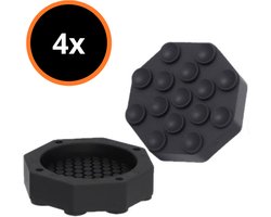 Premium Trillingsdempers Wasmachine Met Noppen – Set van 4 stuks – Zwart - Anti-Vibratie – Geluidsreductie & Anti-Slip – Universeel – Achthoekig