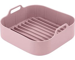 Premium Vierkante Siliconen Bakplaat voor AirFryer XXL Roze (21cm)
