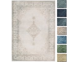 Premium Vintage Vloerkleed - Zand 230 cm X 320 cm - Laagpolig Woonkamer Tapijt