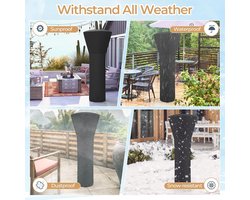 Premium Waterdichte Terrasverwarmer Beschermhoes met Rits & Opbergtas – UV-Bestendig, Sneeuw- en Stofproof – Universele Heater Hoes 220cm – Oxford Silver Coating – Patio Heater Cover – Medahome