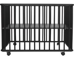 Prénatal Inklapbox Edin – In 3 Hoogtes Verstelbare Baby Box – Kinderbox op Wieltjes – 100 x 75 cm – Zwart