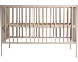 Prénatal Ledikant Elfin - Babykamer - Ronde spijl - Taupe bruin - 60 x 120 cm