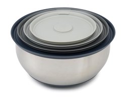 Prep&Store Schalenset met Deksels, Set van 4 Stuks, RVS - Joseph Joseph | Nest