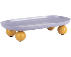 Present Time Dienblad Double Funky Oval Large - Paars - 39x16x6cm - Modern - Pasen - Paasdecoratie - Dienblad voor Paasdecoratie