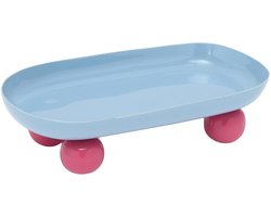 Present Time - Dienblad Double Funky Oval - Soft blue & bright pink