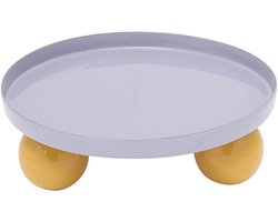 Present Time - Dienblad Double Funky Rond - Soft purple & bright yellow