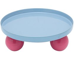 Present Time Dienblad Double Funky Round - Blauw - 20x20x7cm - Modern