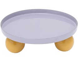 Present Time Dienblad Double Funky Round - Paars - 20x20x7cm - Modern - Pasen - Paasdecoratie - Dienblad voor Paasdecoratie