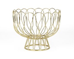 Present Time Fruitschaal Wired - Metaal Verguld - 26x28cm - IJzer - Scandinavisch - Woonkamer - Kerstcadeau - Cadeau voor hem - Cadeau voor haar - Kerstdecoratie