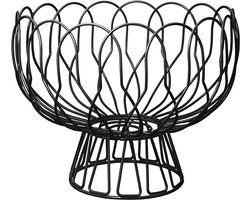 Present Time Fruitschaal Wired - Metaal Zwart - 26x28cm - IJzer - Scandinavisch - Woonkamer - Kerstcadeau - Cadeau voor hem - Cadeau voor haar - Kerstdecoratie
