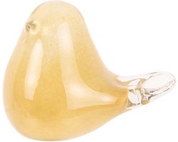 Present Time Glazen Vogel Geel M - Glazen Decoratievogel - 8 cm