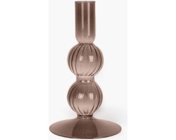 Present Time - Kaarsenhouder 'Swirl Bubbles' - (Bruin, S)