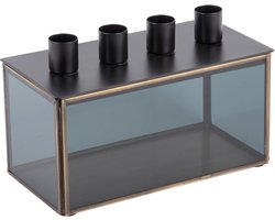 Present Time Kandelaar Boxed Rectangle - Zwart - 20x10x13cm - Modern