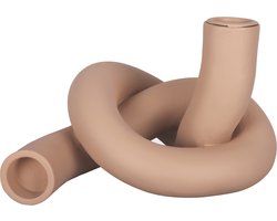 Present Time - Kandelaar knot - Keramiek - Bruin -  13,3 x 10 cm